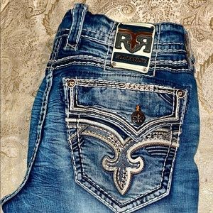 Mens rock revival jackee straight stretch Jean